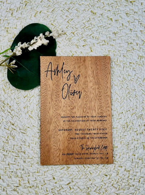 Minimalist Wedding Invitation | Design M9 (Customizable)