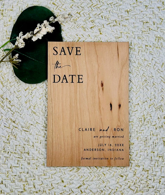 Minimalist Save the Date | Double Sided | Design M3 (Customizable)
