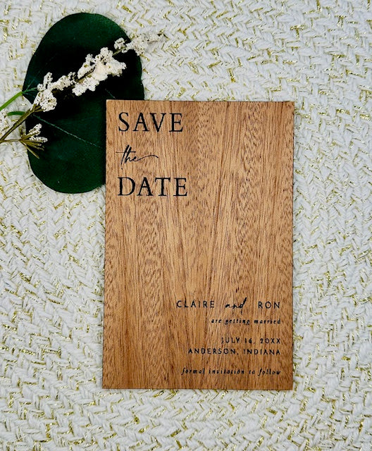 Minimalist Save the Date | Double Sided | Design M3 (Customizable)